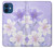 S2361 Purple White Flowers Case For iPhone 12 mini