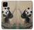 S2210 Panda Fluffy Art Painting Case For Google Pixel 4a 5G