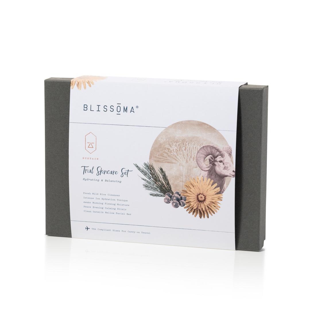 Blissoma Sustain Trial Skincare Set with 5 mini facial care