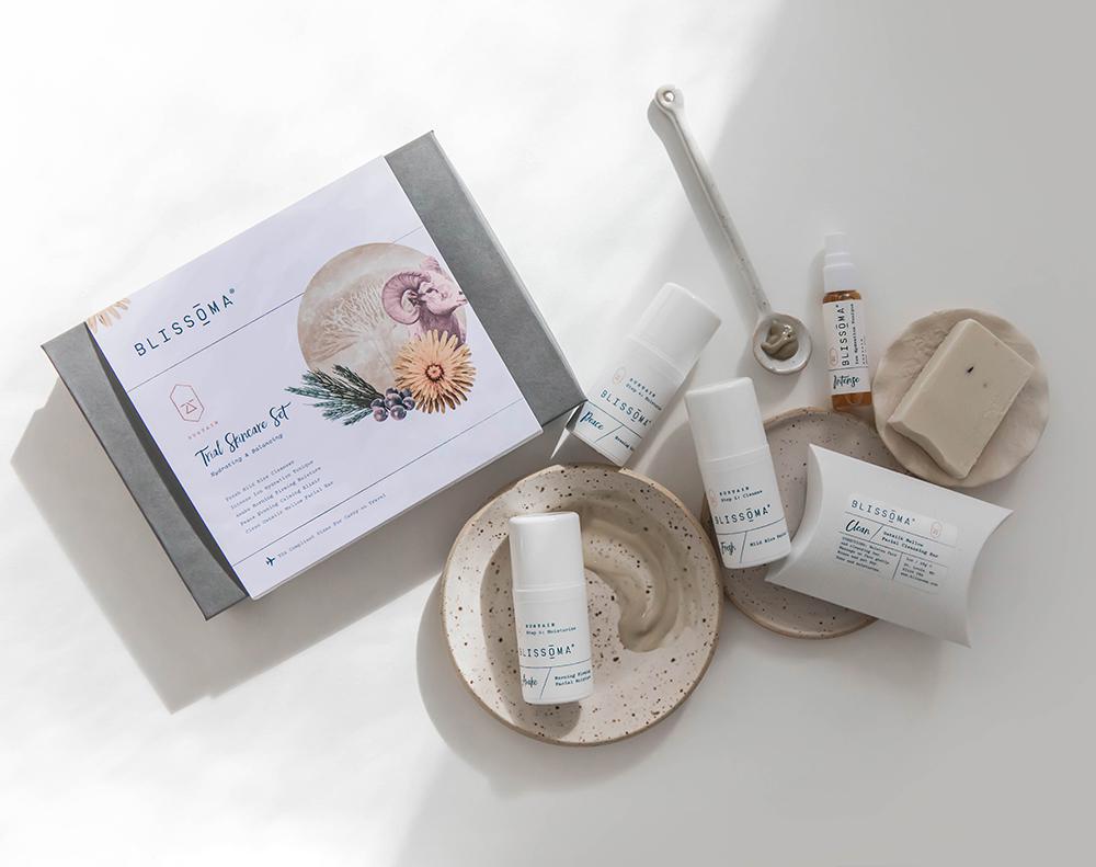 Blissoma Sustain Trial Skincare Set with 5 mini facial care
