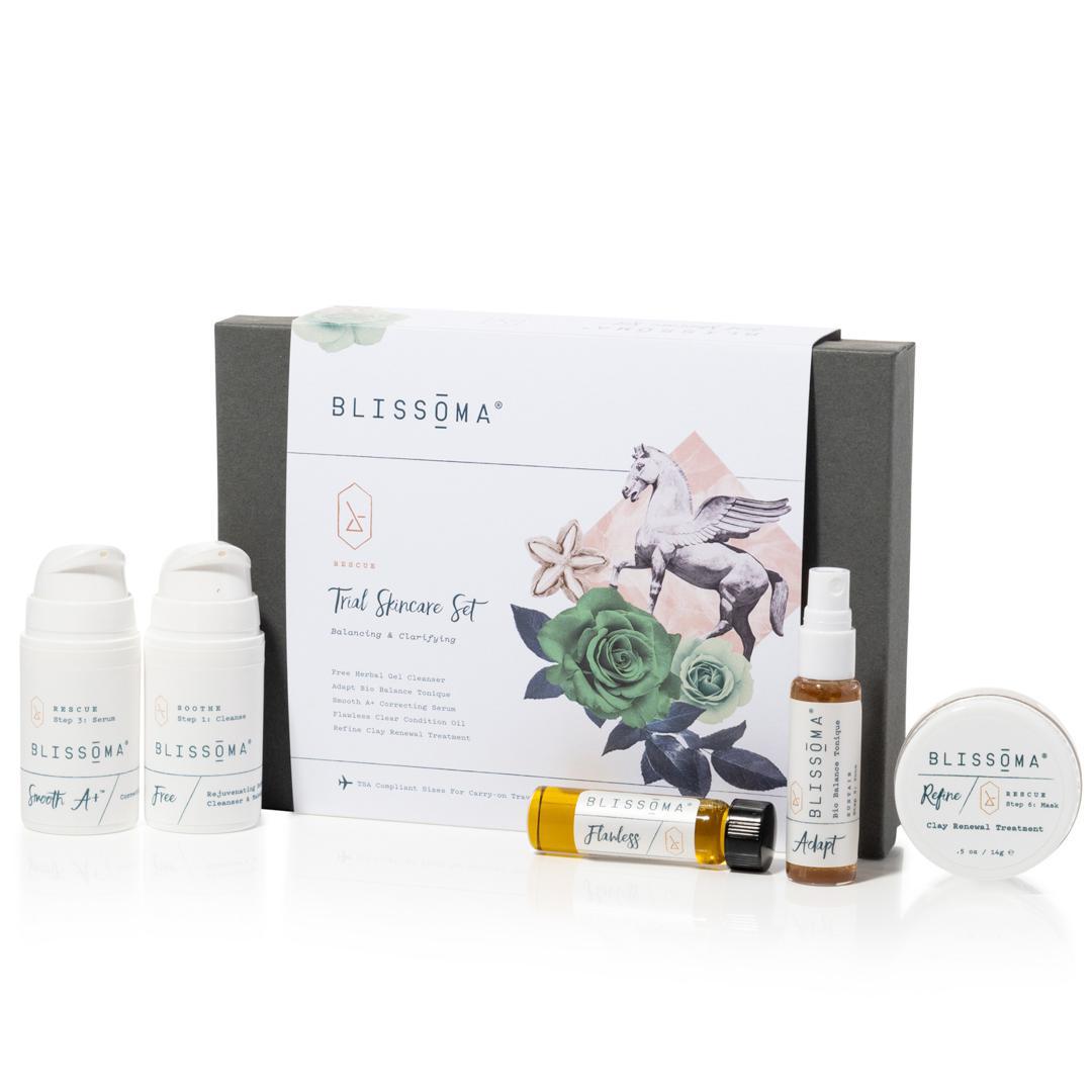 Blissoma Rescue Trial Skincare Set with 5 mini organic facial care