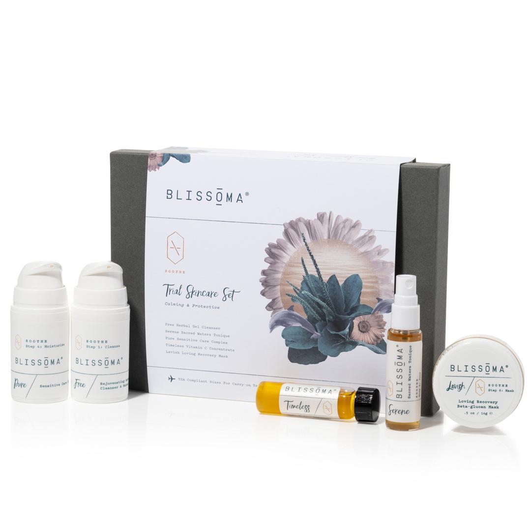 Blissoma Soothe Trial Skincare Set for sensitive and dry skin with