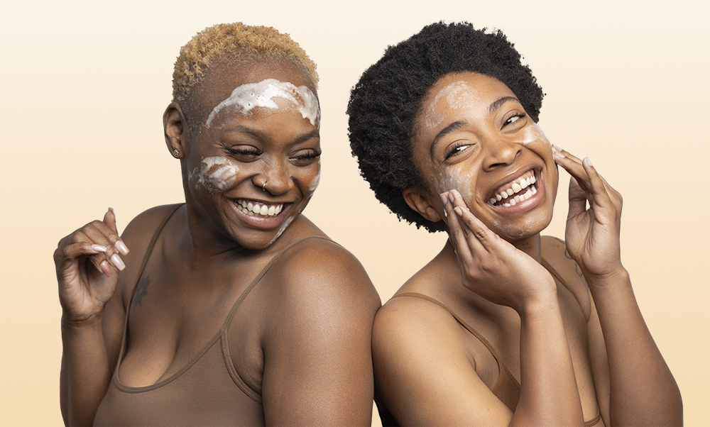 Natural facial cleansers being used by real Blissoma customers