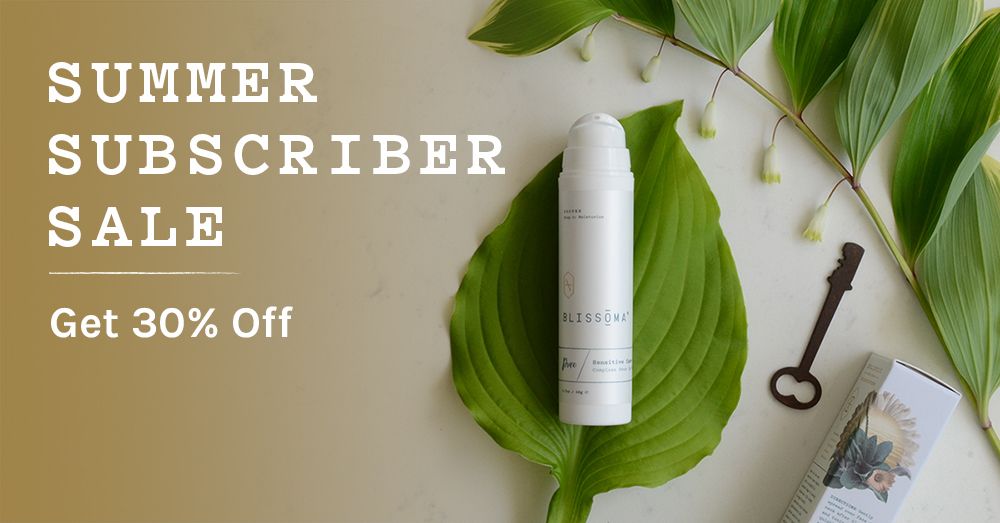 Summer sale on natural skincare blissoma plant based organic skincare for sensitive skin