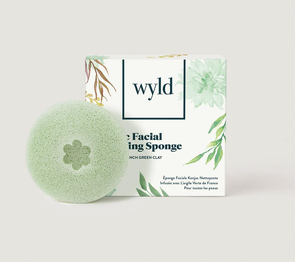 Image of Wyld French Green Clay Konjac Facial Cleansing Sponge (All skin types)