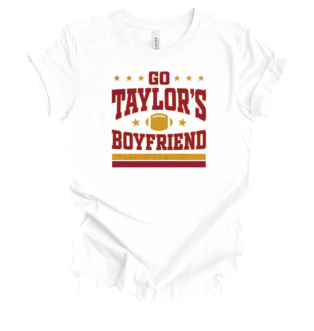 Go All Out “Taylor's Fiancé” Funny Football Sweatshirt – Men's Crewneck, 50/50 Cotton/Polyester