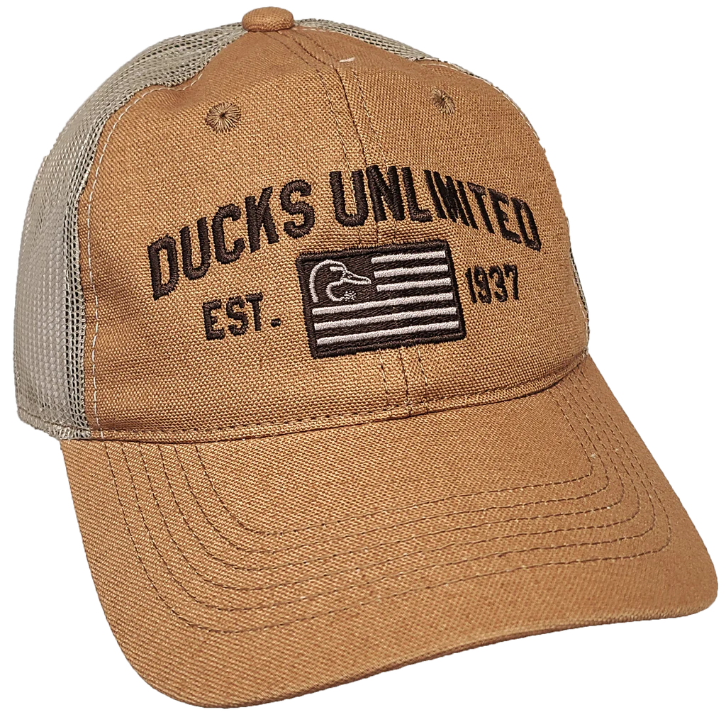 Ducks Unlimited American Duck Head Flag Embroidered Duck Adult