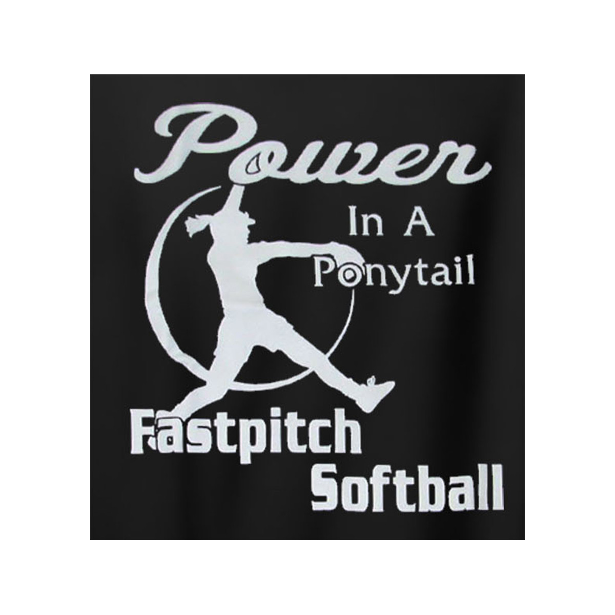Fastpitch Softball Power in A Ponytail Decal White Trenz Shirt Company