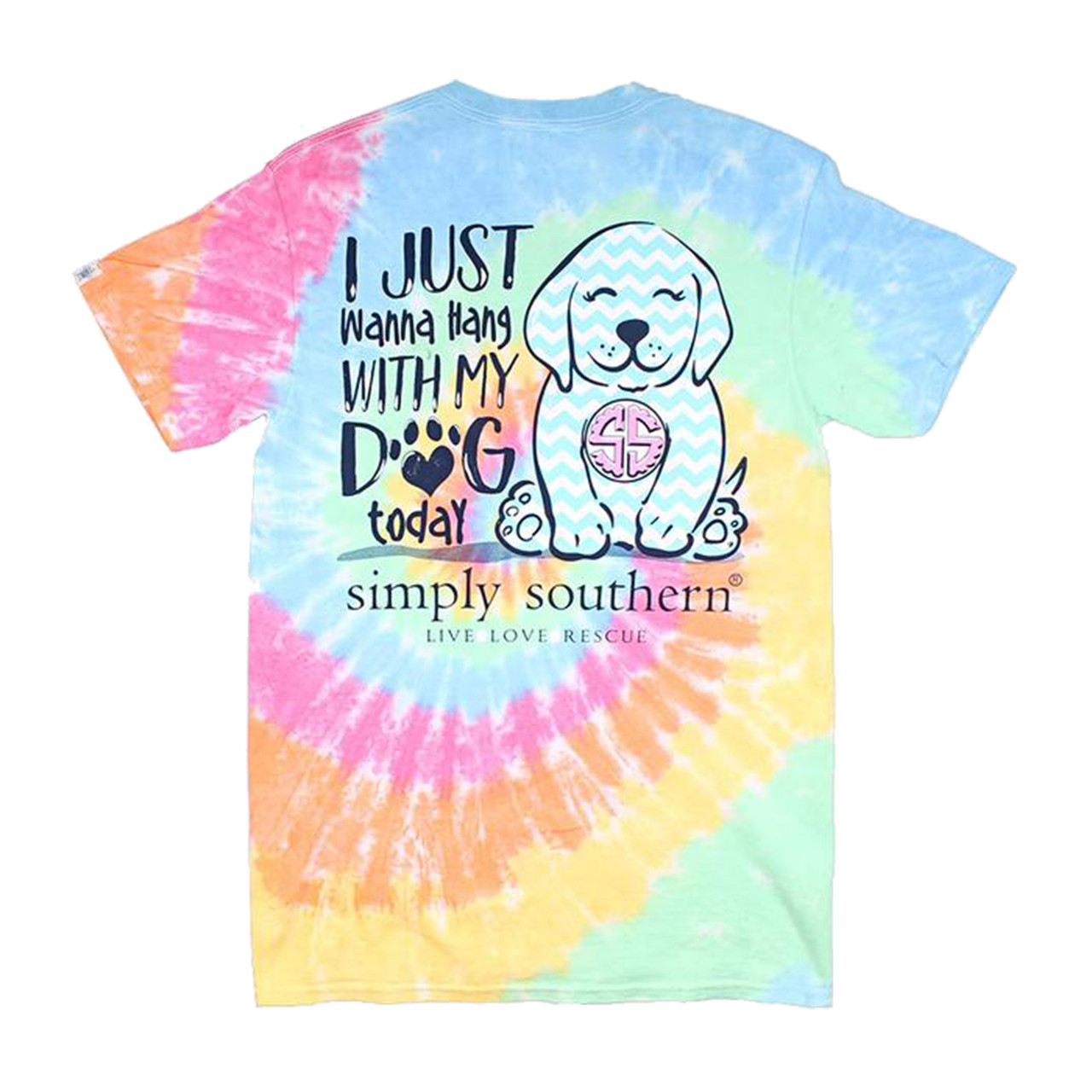 Simply Southern Preppy Dog Tie Dye Short Sleeve T Shirt Trenz