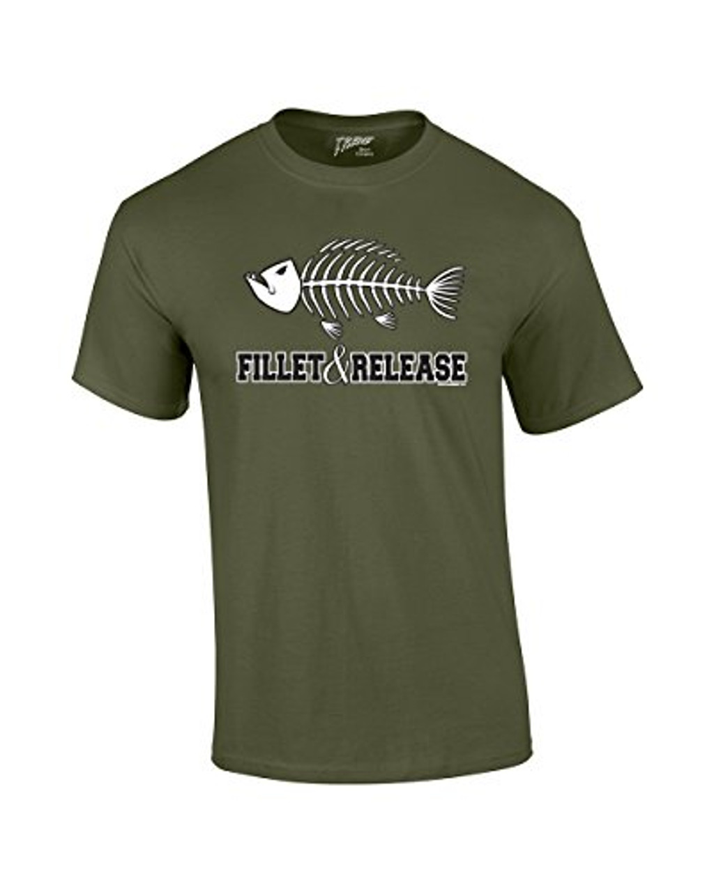 Fishing T shirt Fillet and Release Fish Bones Tee Funny Humorous