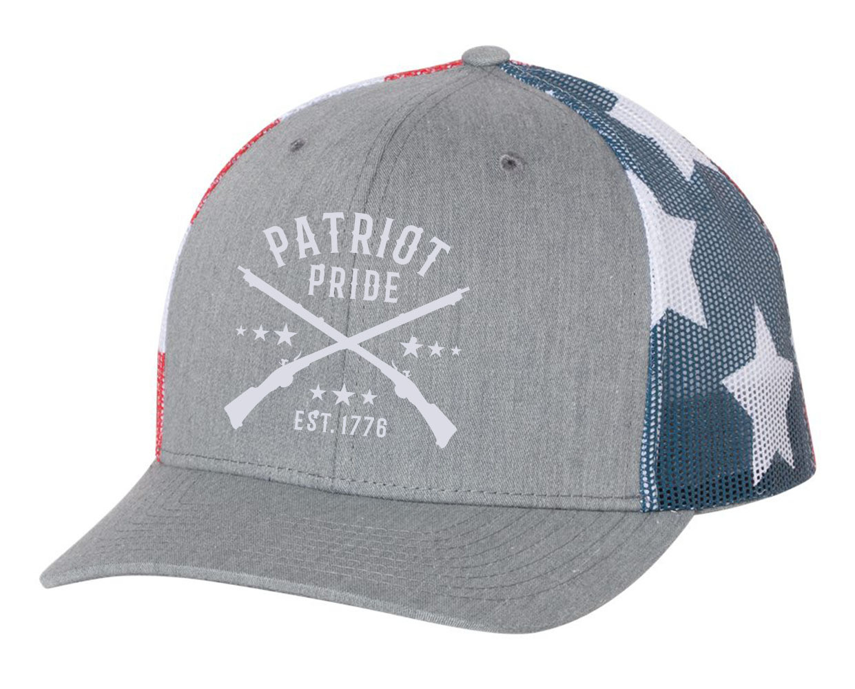 Men's Patriot Pride 1776 USA Embroidered Mesh Back Trucker Hat