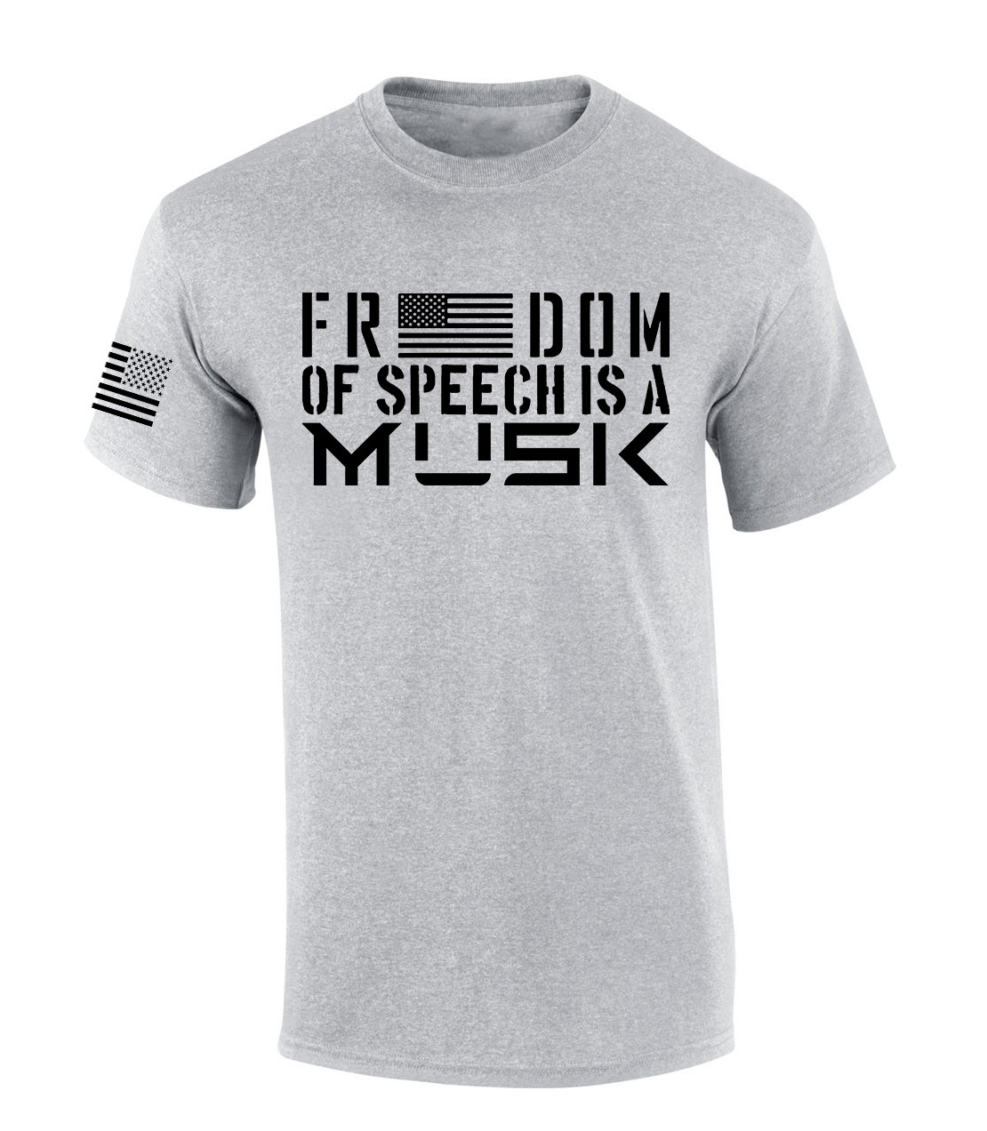 Mens Patriotic Tshirt Freedom Of Speech Is A Musk American Flag