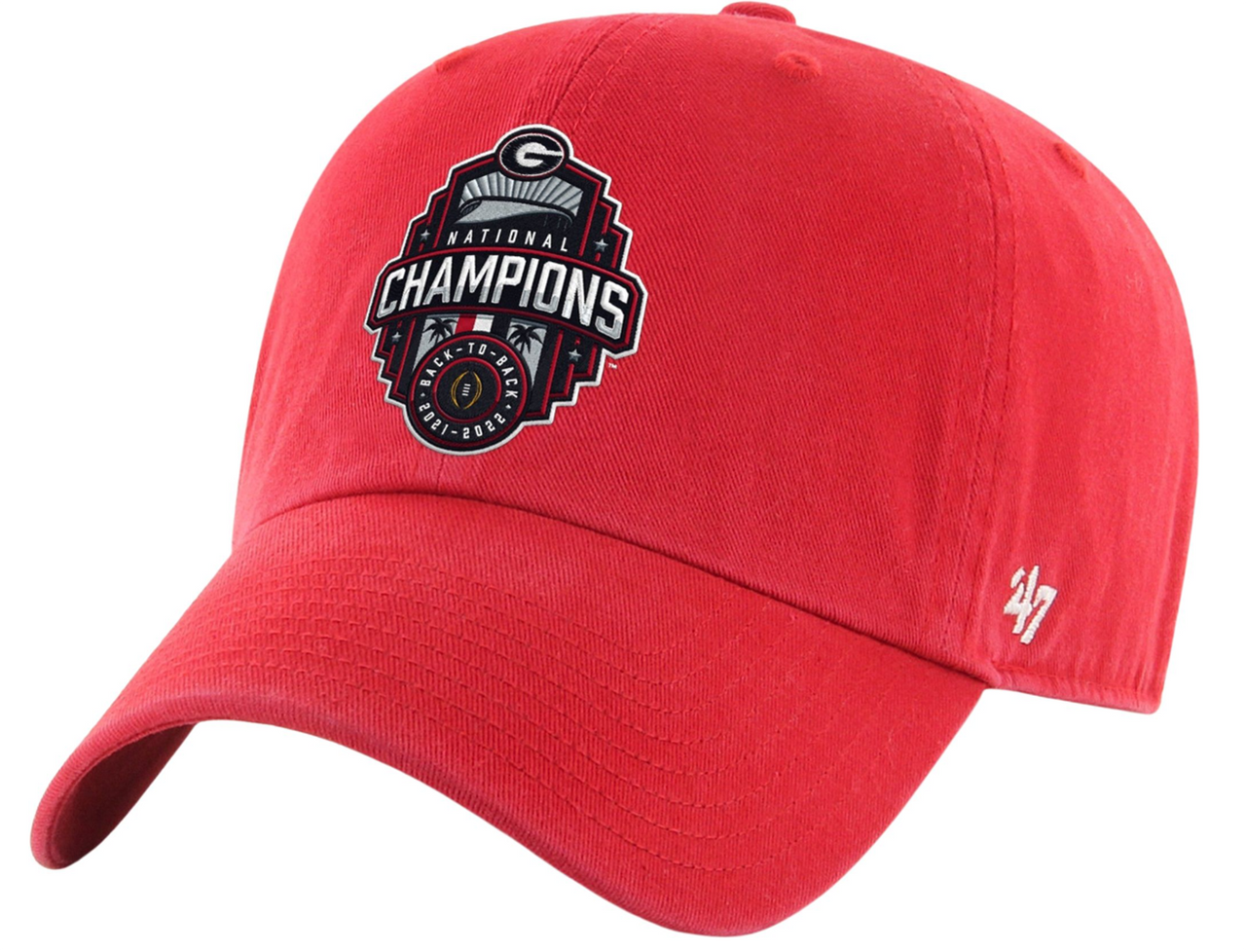 47 Brand Georgia Collegiate 2022 National Champions Georgia Logo  Embroidered Twill Hat, Red - Trenz Shirt Company