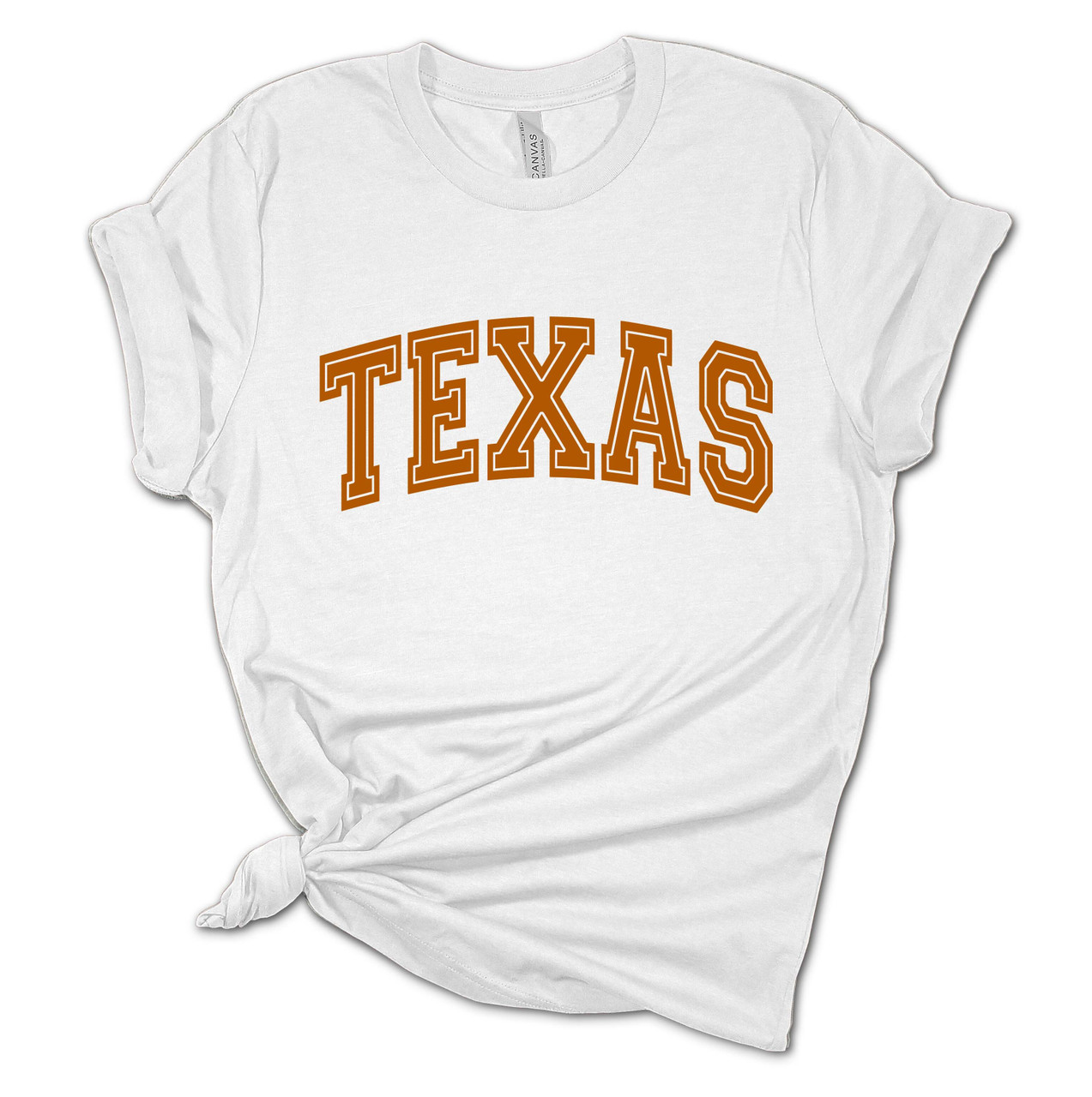 Women's Texas Tshirt Varsity Texas Burnt Orange State College