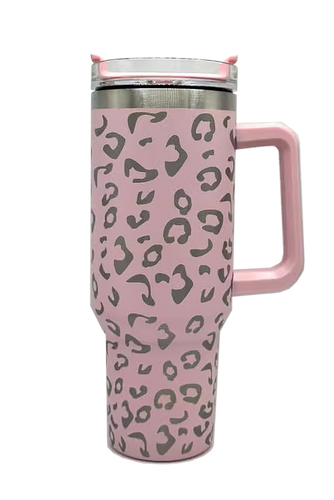 Stainless Steel Large Capacity 40 oz. Vacuum Insulated Cup Printed Tumbler With Handle