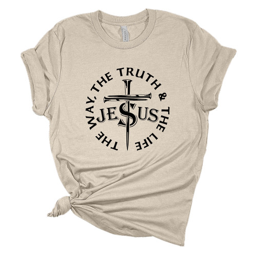 Womens Christian Tshirt Jesus The Way The Truth The Life Jesus Christian Short Sleeve T-shirt Graphic Tee Womens Christian Tshirt Jesus The Way The Truth The Life Jesus Christian Short Sleeve T-shirt Graphic Tee