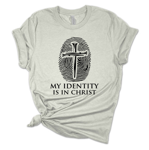 Womens Christian Tshirt My Identity is in Christ Jesus Christian Short Sleeve T-shirt Graphic Tee Womens Christian Tshirt My Identity is in Christ Jesus Christian Short Sleeve T-shirt Graphic Tee