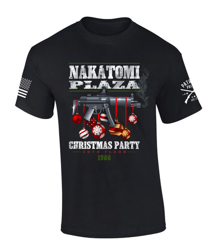 Patriot Pride Christmas Tshirt Nakatomi Plaza Patriotic Christmas Movie Inspired Short Sleeve T-shirt