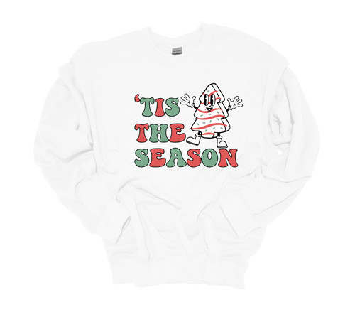 Womens Christmas Sweatshirt Tis The Season Retro Tree Cake Crewneck Sweatshirt Womens Christmas Sweatshirt Tis The Season Retro Tree Cake Crewneck Sweatshirt