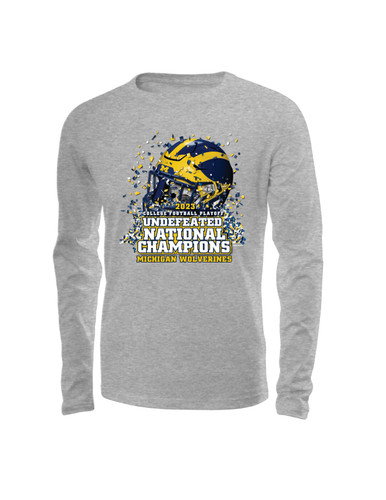 Michigan Wolverines Football 2023 National Championship Helmet Long Sleeve T-shirt