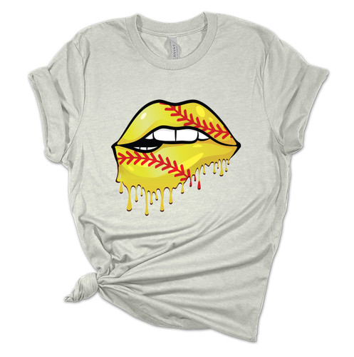Womens Softball Tshirt Softball Lips Softball Mom Short Sleeve T-shirt Womens Softball Tshirt Softball Lips Softball Mom Short Sleeve T-shirt