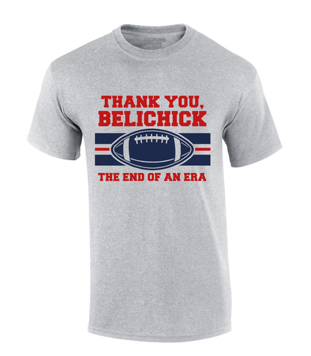 Mens New England Tshirt Belichick End of an Era Short Sleeve T-shirt Mens New England Tshirt Belichick End of an Era Short Sleeve T-shirt