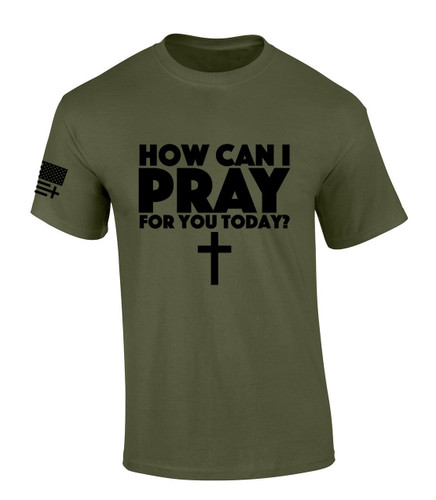 Mens Christian Tshirt How Can I Pray For You Today? Short Sleeve T-shirt Mens Christian Tshirt How Can I Pray For You Today? Short Sleeve T-shirt