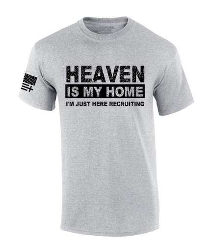 Mens Christian Tshirt Heaven Is My Home Short Sleeve T-shirt Mens Christian Tshirt Heaven Is My Home Short Sleeve T-shirt