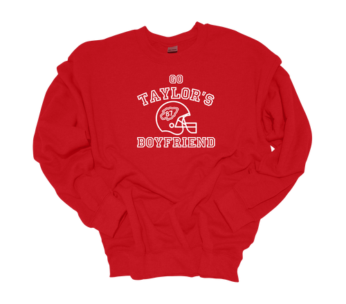 Womens Funny  Sweatshirt Go Taylor's Boyfriend Helmet Kelce Football Cozy Crewneck Sweatshirt
