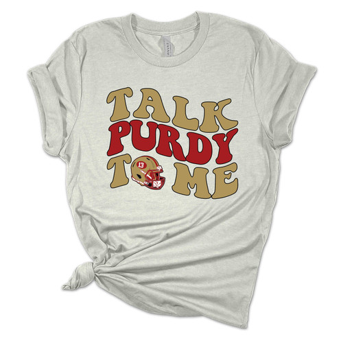 Womens Purdy Tshirt Talk Purdy To Me Retro Football Short Sleeve T-shirt