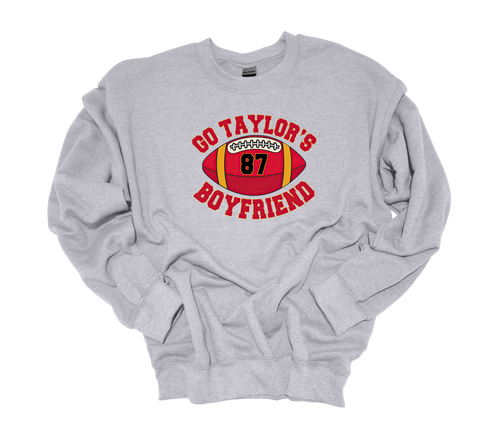 Womens Funny Taylor Sweatshirt Go Taylor's Boyfriend 87 Football Kelce Cozy Crewneck Sweatshirt