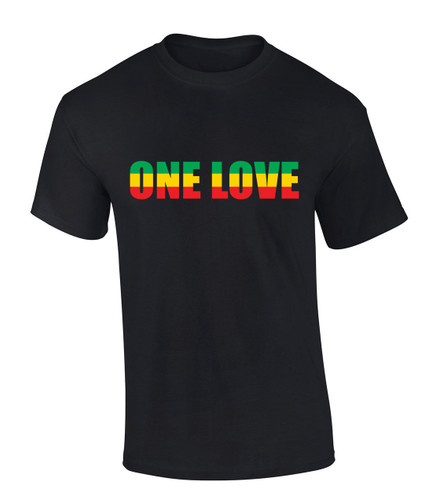 Mens Marley Tshirt One Love Rasta Flag Short Sleeve T-shirt