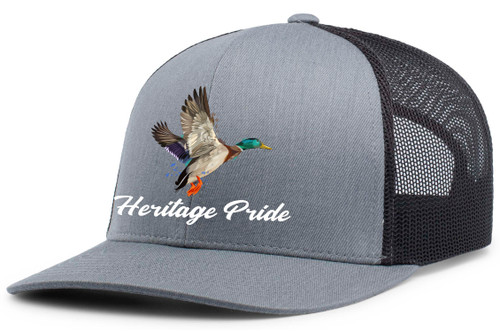 Heritage Pride Duck Hunting Outdoors Duck Embroidered Mens Embroidered Mesh Back Trucker Hat Heritage Pride Duck Hunting Outdoors Duck Embroidered Mens Embroidered Mesh Back Trucker Hat