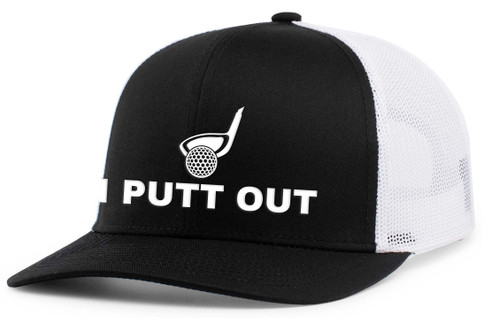 Mens Golf Hat Funny I Putt Out Golf Ball Mesh Back Trucker Hat