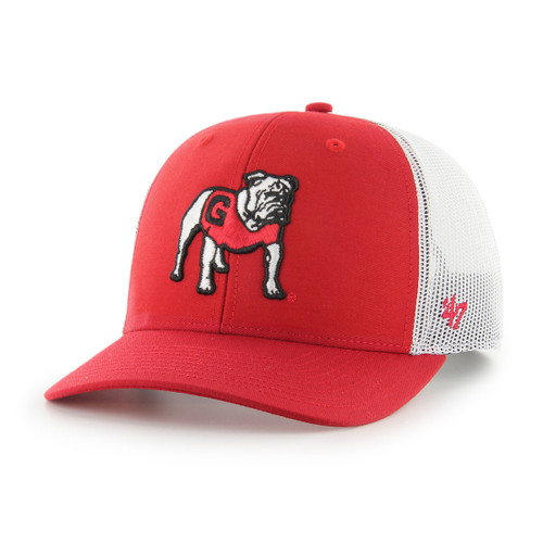 47 Brand Georgia Bulldogs Red/White UGA Standing Bulldog Logo 47 Trucker Adjustable Hat 47 Brand Georgia Bulldogs Red/White UGA Standing Bulldog Logo 47 Trucker Adjustable Hat