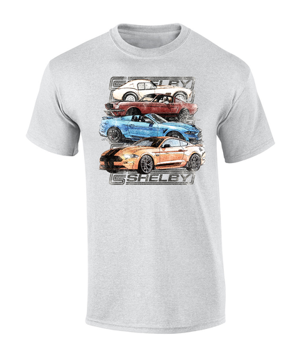 4 Iconic Mustang Models 1965-Present Shelby Cobra Mustangs Vintage Car Short Sleeve Adult Graphic T-Shirt 4 Iconic Mustang Models 1965-Present Shelby Cobra Mustangs Vintage Car Short Sleeve Adult Graphic T-Shirt