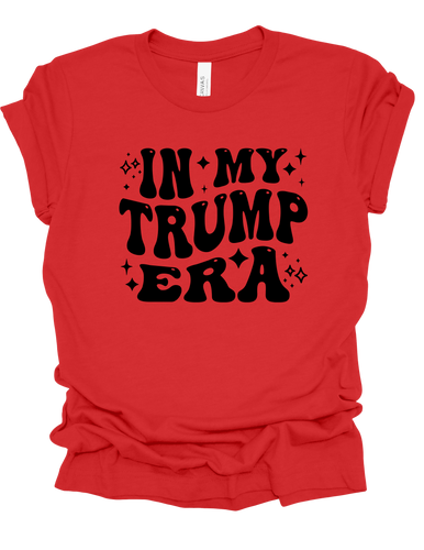 Womens Cute Funny In My Trump Era Groovy Letters Ladies Short Sleeve T-Shirt