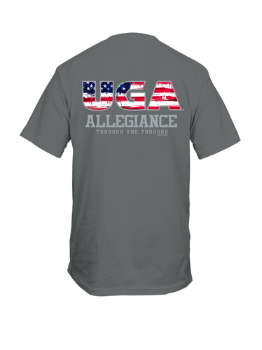 New World Graphics UGA Sports Patriotic Pride American Bulldog Logo Mens Short Sleeve Graphic T-Shirt