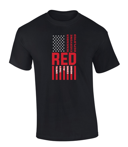 Trenz Shirt Company RED Flag: Remember Everyone Deployed Short Sleeve Mens Graphic T-Shirt Trenz Shirt Company RED Flag: Remember Everyone Deployed Short Sleeve Mens Graphic T-Shirt