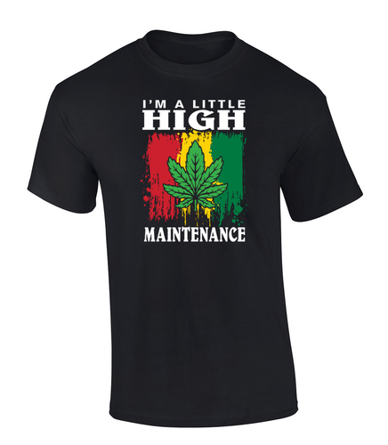 Trenz Shirt Company I Am A Little High Maintenance Marijuana Leaf Short Sleeve Mens Graphic T-Shirt Trenz Shirt Company I Am A Little High Maintenance Marijuana Leaf Short Sleeve Mens Graphic T-Shirt