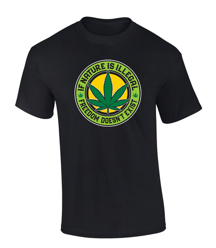 Trenz Shirt Company Hemp If Nature Is Illegal Freedom Does Not Exist Short Sleeve Mens Graphic T-Shirt Trenz Shirt Company Hemp If Nature Is Illegal Freedom Does Not Exist Short Sleeve Mens Graphic T-Shirt