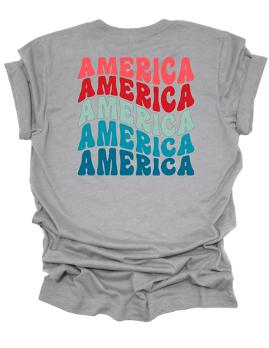 Trenz Shirt Company Womens Cute America Stacked Groovy Short Sleeve T-Shirt Trenz Shirt Company Womens Cute America Stacked Groovy Short Sleeve T-Shirt