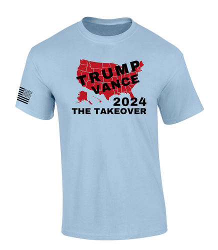 Trenz Shirt Company Trump Vance 2024 The Takeover Short Sleeve Mens Graphic T-Shirt Trenz Shirt Company Trump Vance 2024 The Takeover Short Sleeve Mens Graphic T-Shirt