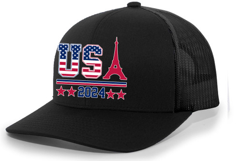 Trenz Shirt Company USA 2024 Eiffel Tower Patriotic Embroidered Trucker Hat Trenz Shirt Company USA 2024 Eiffel Tower Patriotic Embroidered Trucker Hat
