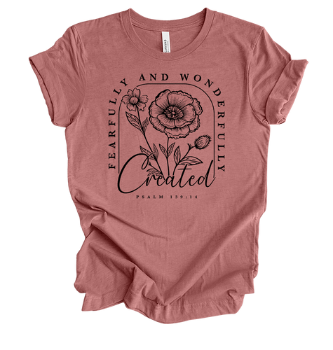 Trenz Shirt Company Women Fearfully Wonderfully Made Floral Short Sleeve T-Shirt Trenz Shirt Company Women Fearfully Wonderfully Made Floral Short Sleeve T-Shirt