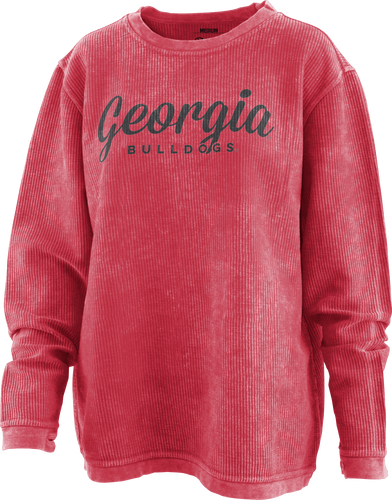 Pressbox NCAA Georgia "Aleena" Long-Sleeve Crewneck Oversized Corded Sweatshirt Pressbox NCAA Georgia "Aleena" Long-Sleeve Crewneck Oversized Corded Sweatshirt