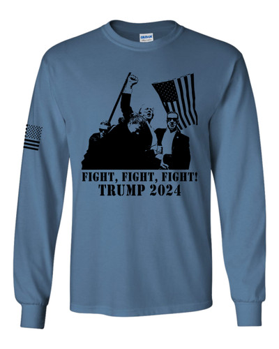 Trenz Shirt Company Fight Fight Fight Trump Shot 2024 Long Sleeve T-shirt
