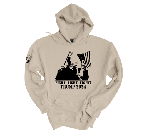 Trenz Shirt Company Mens Fight Fight Fight Trump Shot 2024 Hooded Sweatshirt Trenz Shirt Company Mens Fight Fight Fight Trump Shot 2024 Hooded Sweatshirt