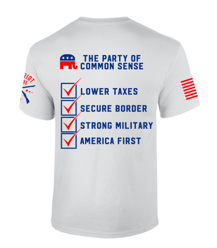Trenz Shirt Company Trump Vance 2024 Republican Party of Common Sense Short Sleeve T-shirt