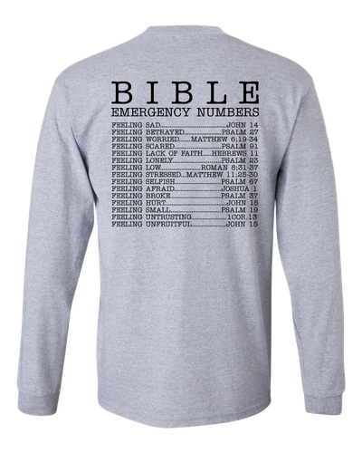 Mens Christian Tshirt Bible Numbers Scripture Long Sleeve T-shirt